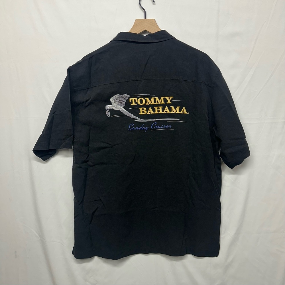 Tommy Bahama Sunday Cruiser 100% Silk Camp Shirt Black Men’s L